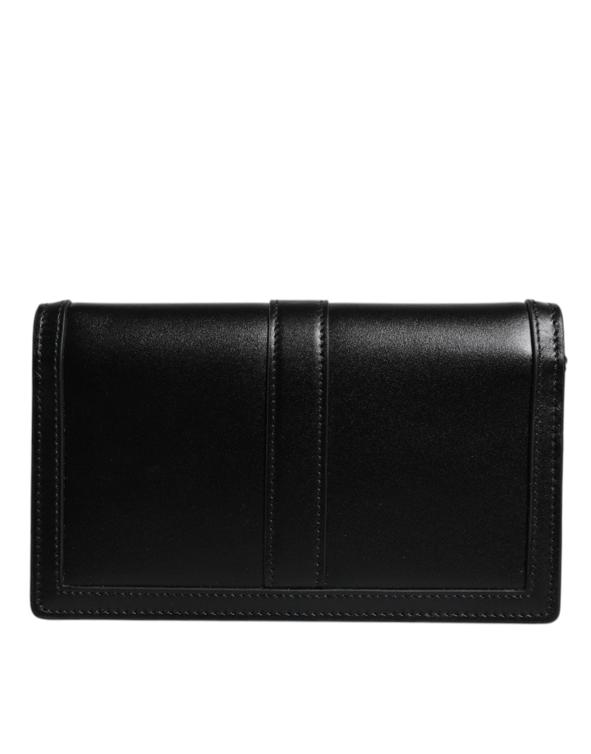 Versace Black Calfskin Leather Chain Strap Shoulder Crossbody Bag -   -  Versace.