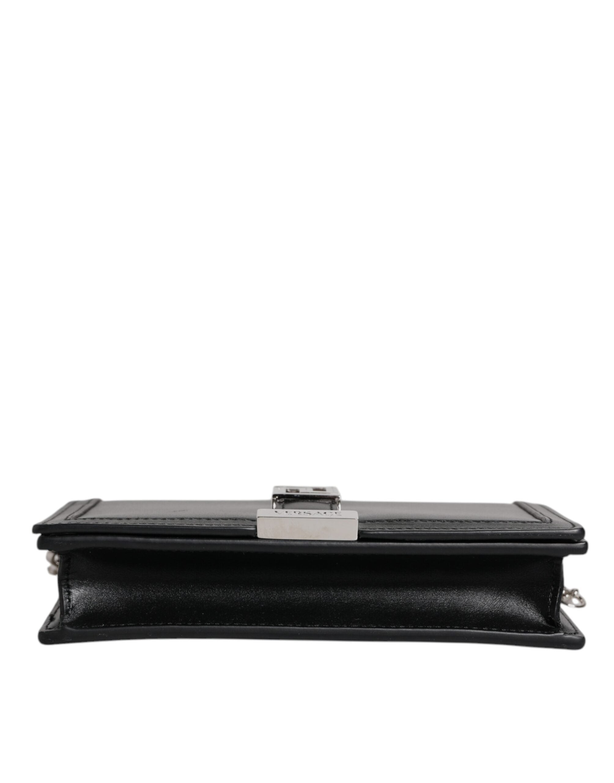 Versace Black Calfskin Leather Chain Strap Shoulder Crossbody Bag -   -  Versace.