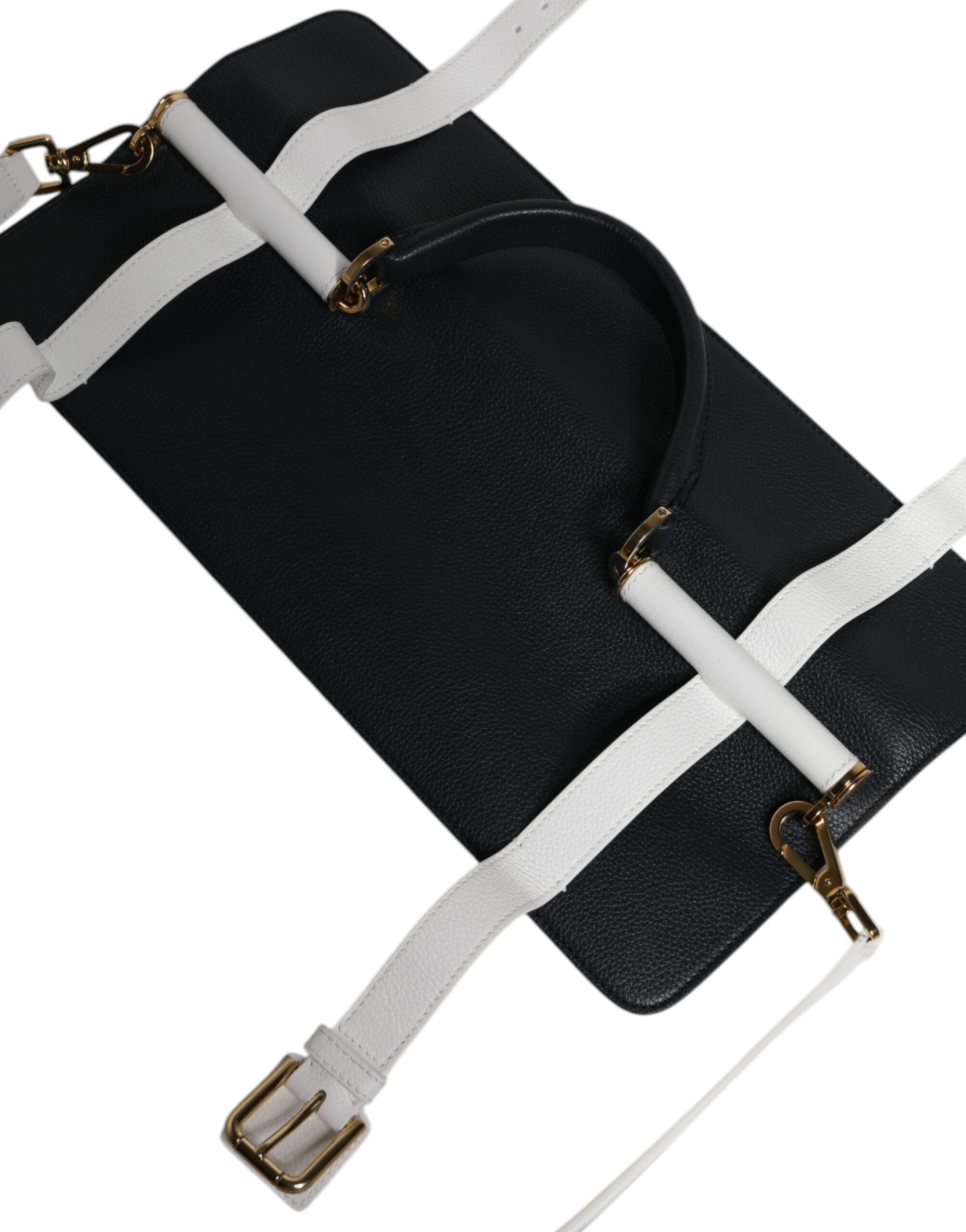 Dolce & Gabbana Blue White Calfskin Leather Crossbody Shoulder Bag -   -  Dolce & Gabbana.