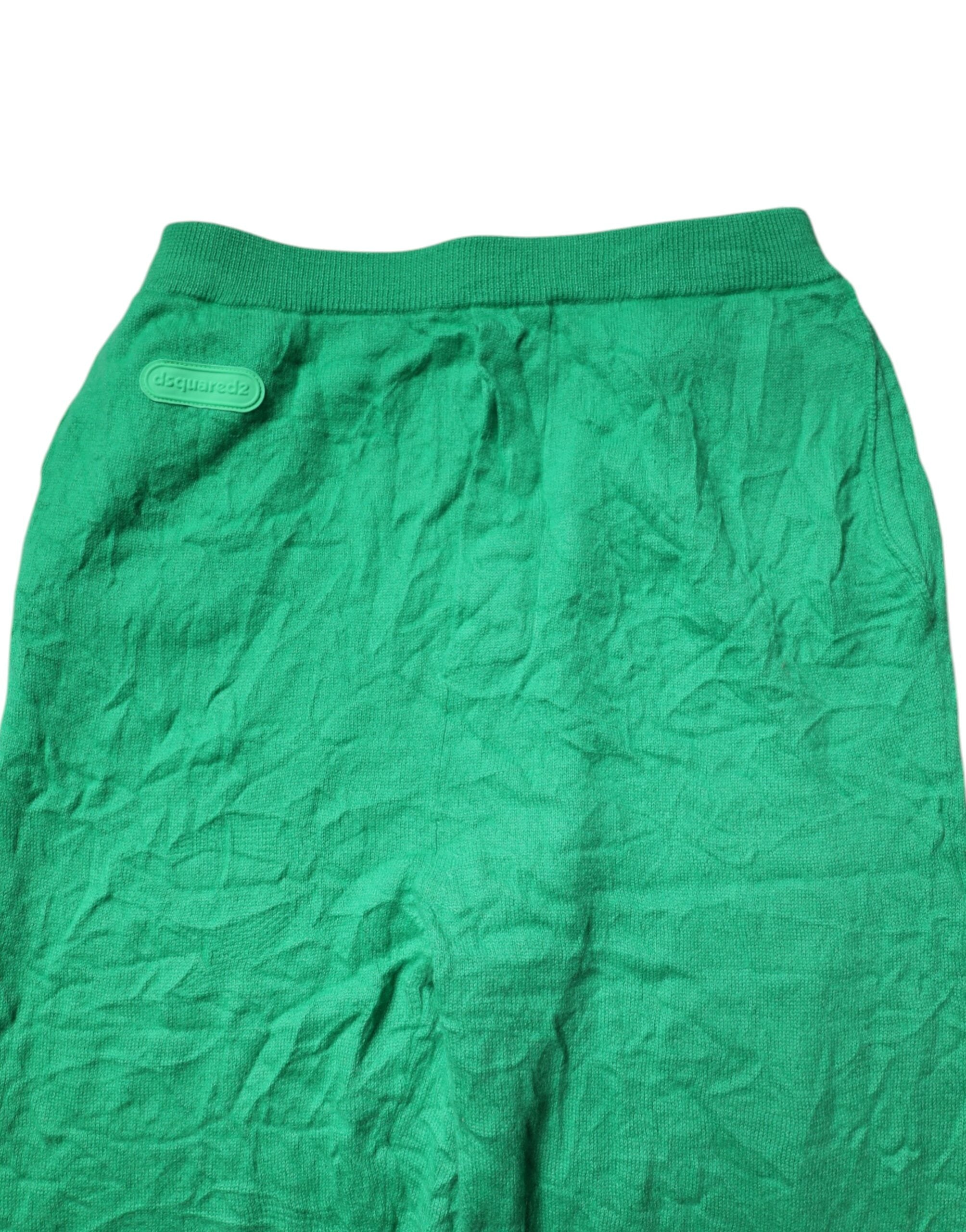 Dsquared² Green Cotton Elastic Waist Men Casual Pants -   -  Dsquared².