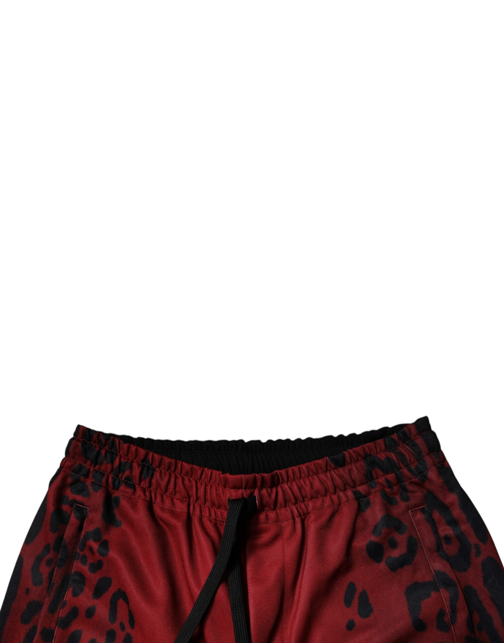 Dolce & Gabbana Red Leopard Print Polyester Men Jogger Pants -   -  Dolce & Gabbana.