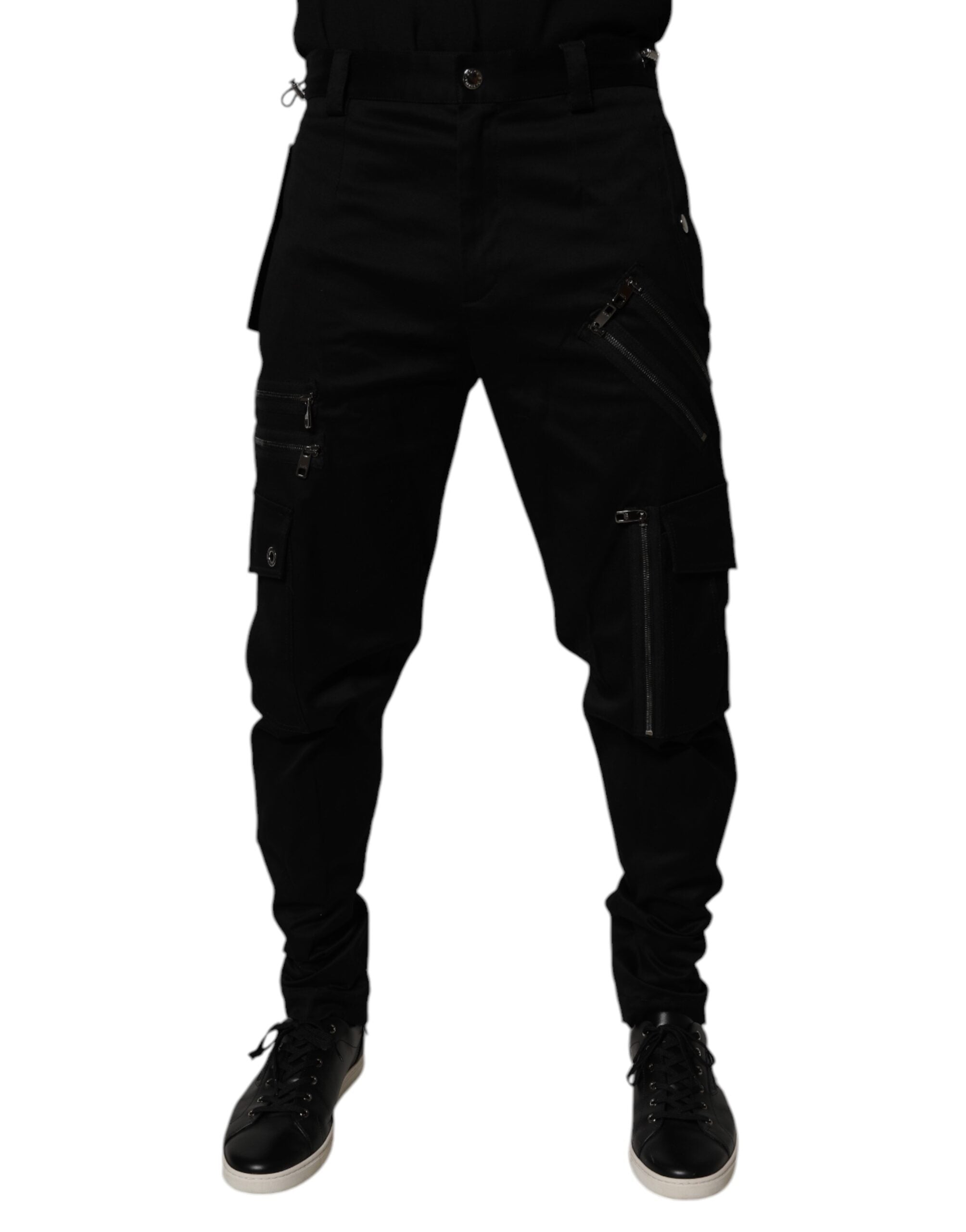 Dolce & Gabbana Black Cotton Cargo Tapered Pants -   -  Dolce & Gabbana.
