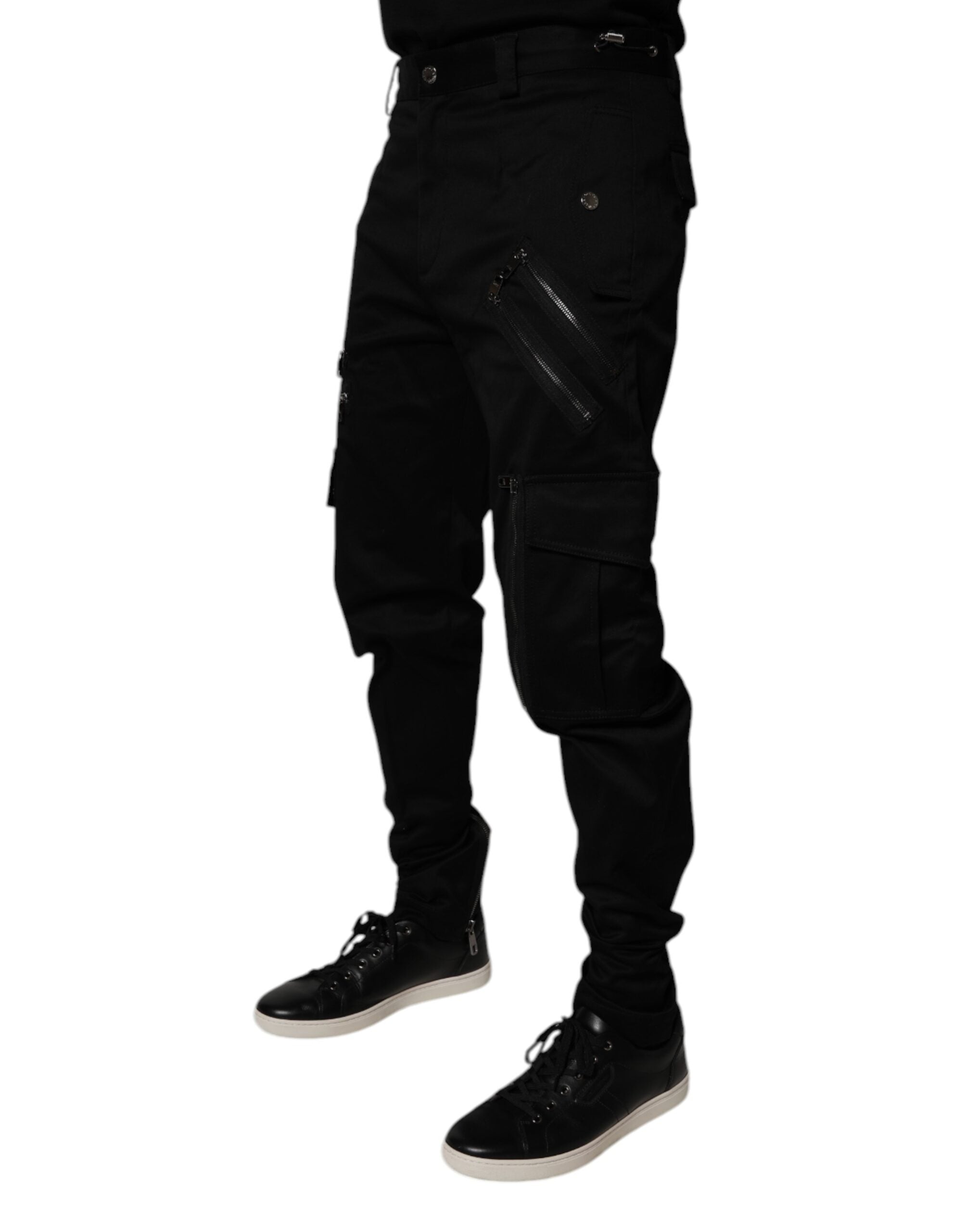 Dolce & Gabbana Black Cotton Cargo Tapered Pants -   -  Dolce & Gabbana.