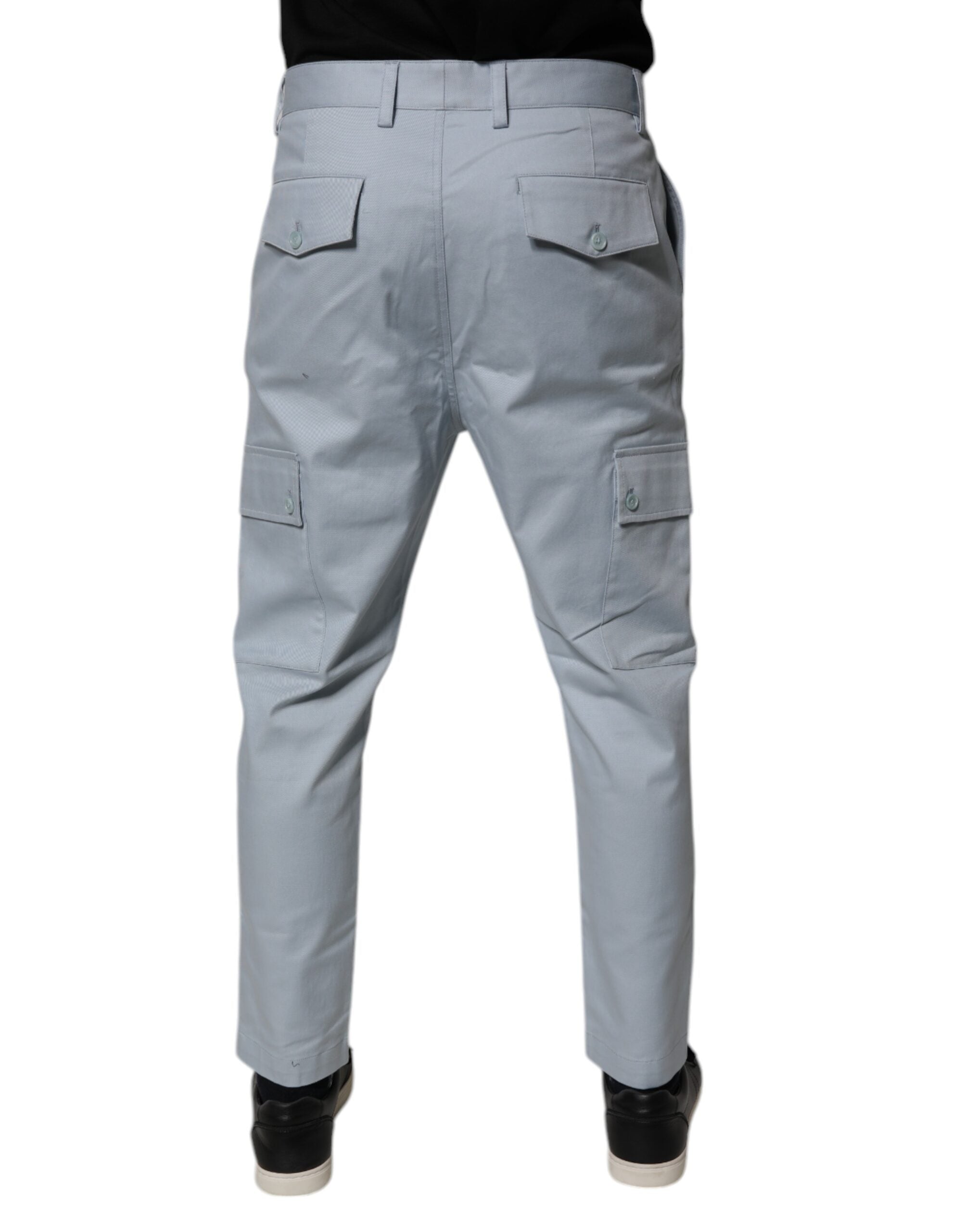 Dolce & Gabbana Light Blue Cotton Cargo Tapered Pants -   -  Dolce & Gabbana.