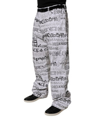Dolce & Gabbana White Logo Print Straight Men Denim Jeans -   -  Dolce & Gabbana.