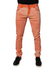 Dolce & Gabbana Orange Tie Dye Cotton Skinny Men Denim Jeans -   -  Dolce & Gabbana.