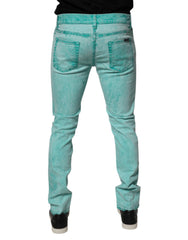 Dolce & Gabbana Green Tie Dye Cotton Skinny Men Denim Jeans -   -  Dolce & Gabbana.