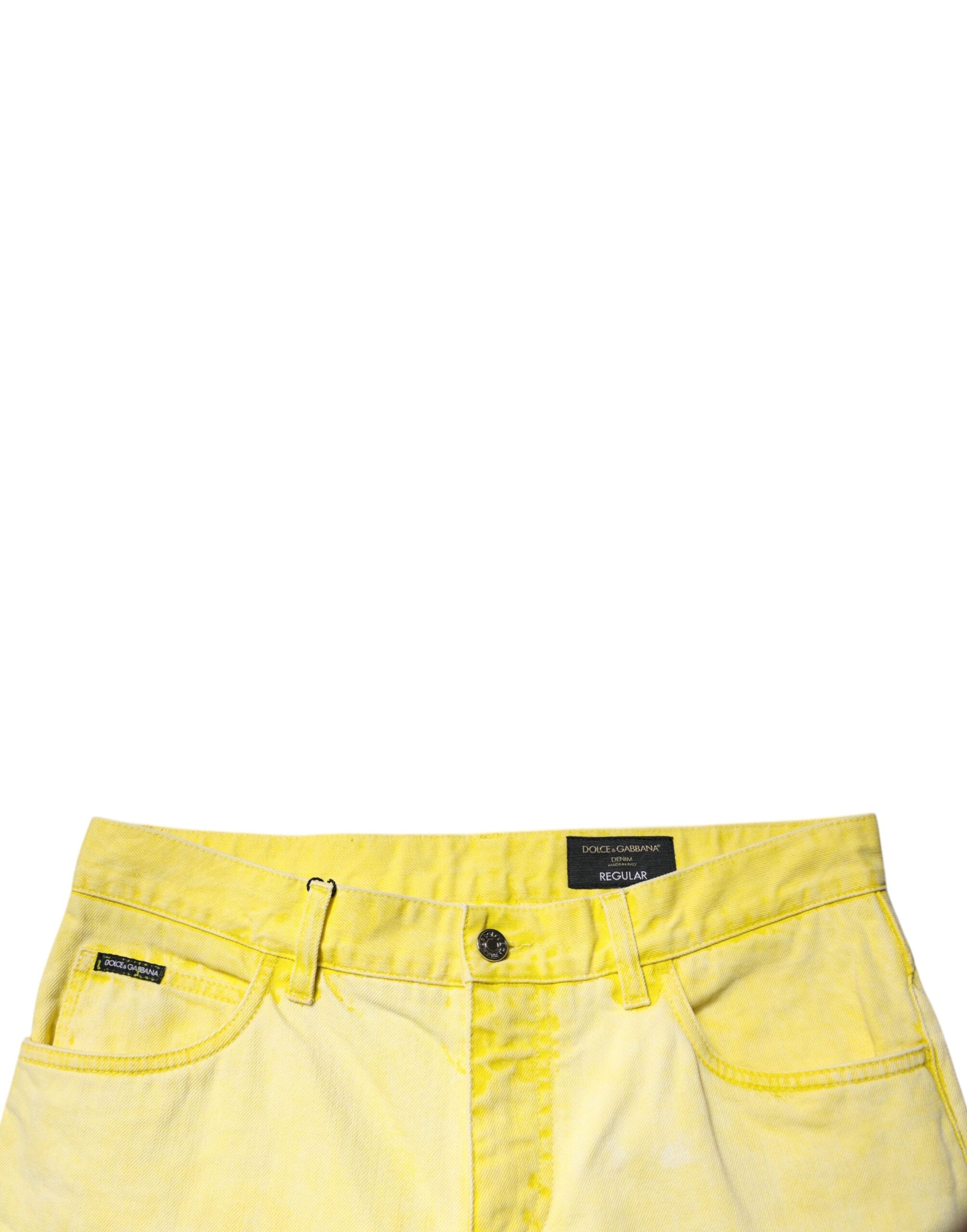 Dolce & Gabbana Yellow Cotton Stretch Skinny Men Denim Jeans -   -  Dolce & Gabbana.