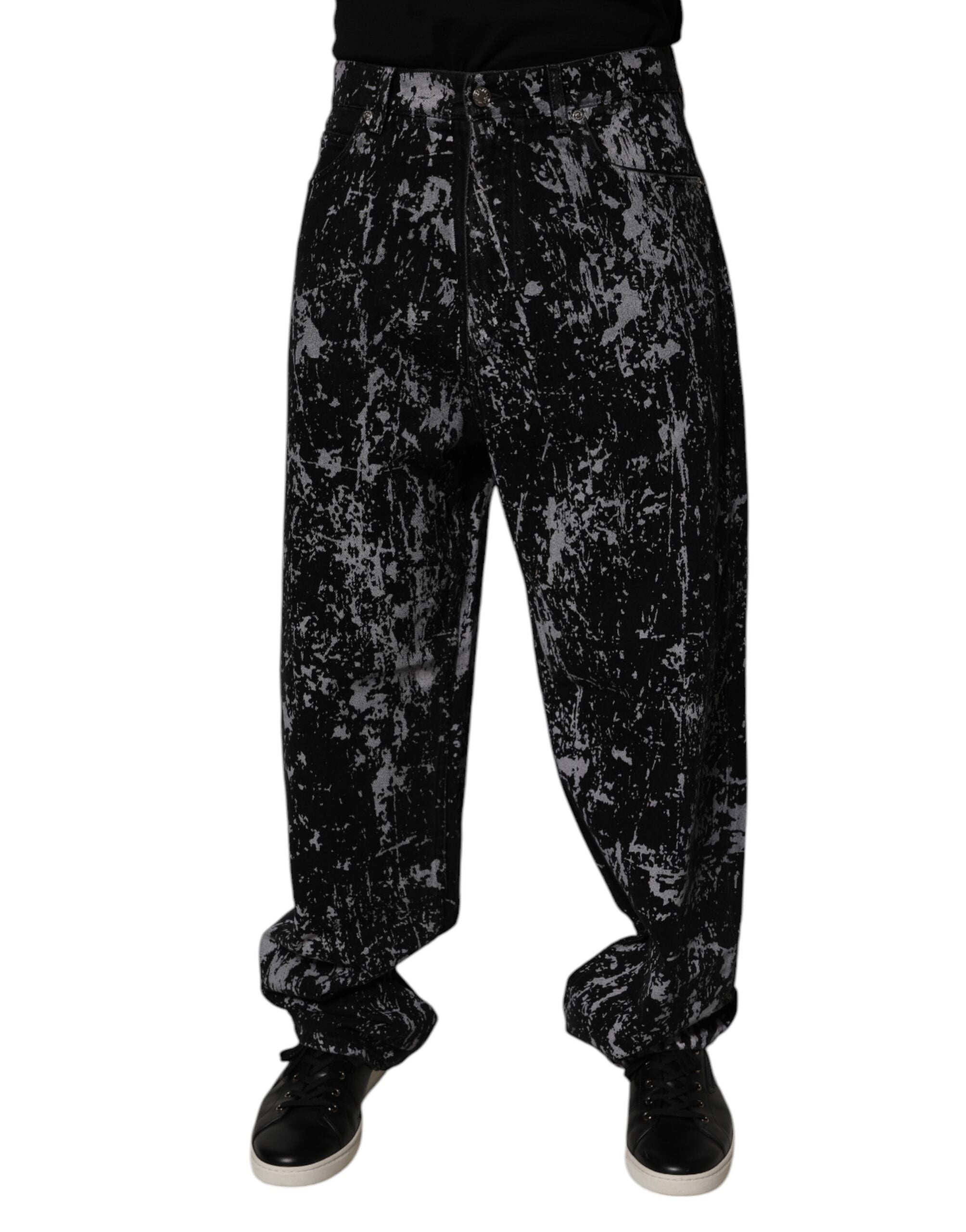 Dolce & Gabbana Black Tie Dye Cotton Straight Men Denim Jeans -   -  Dolce & Gabbana.