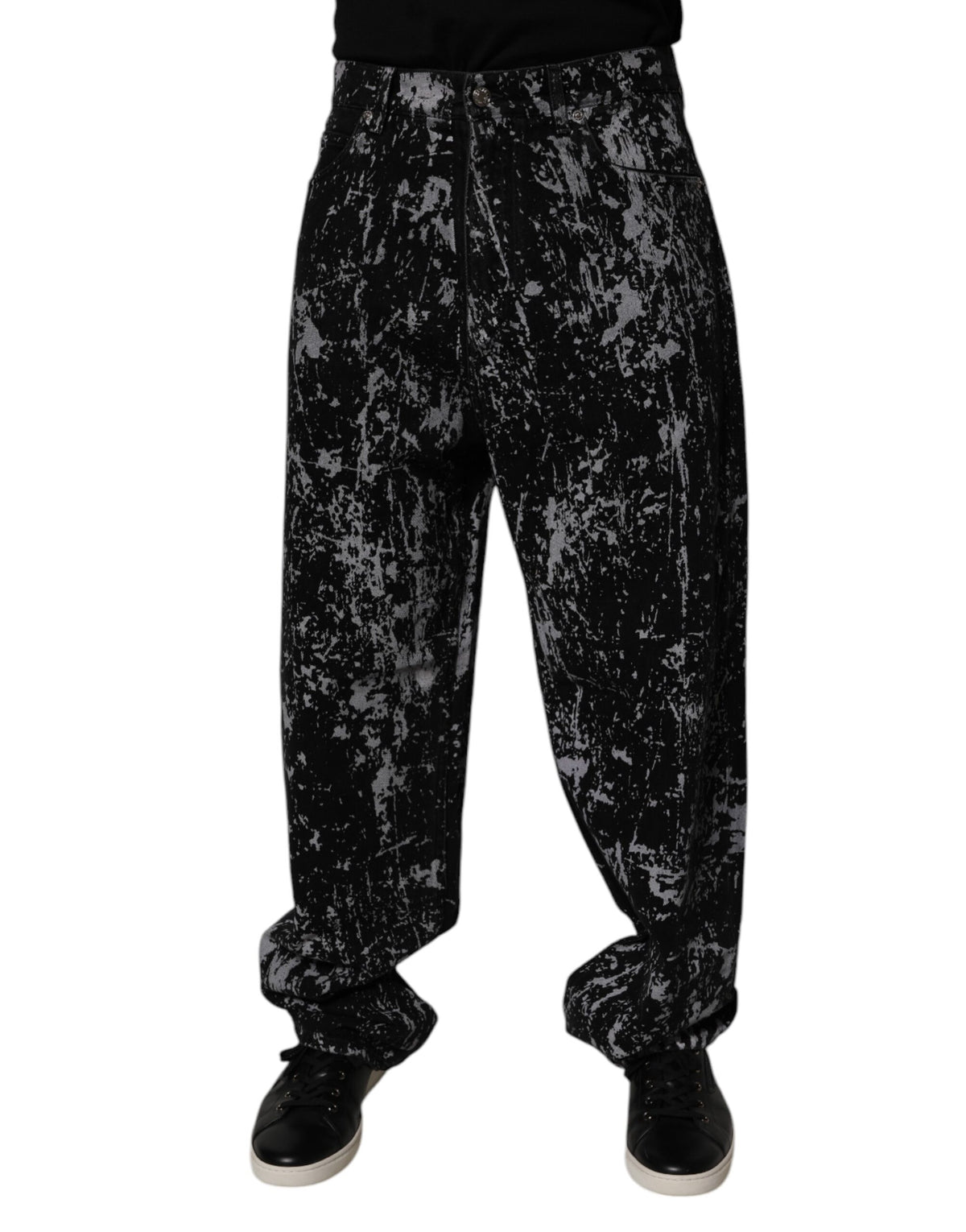 Dolce & Gabbana Black Tie Dye Cotton Straight Men Denim Jeans -   -  Dolce & Gabbana.