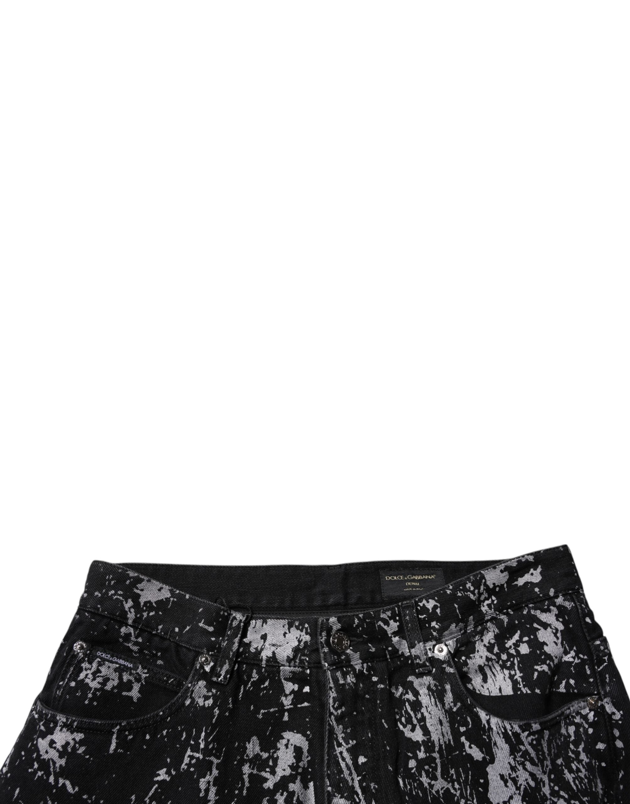Dolce & Gabbana Black Tie Dye Cotton Straight Men Denim Jeans -   -  Dolce & Gabbana.