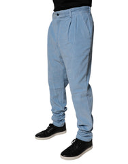 Dolce & Gabbana Light Blue Corduroy Cotton Skinny Denim Jeans -   -  Dolce & Gabbana.