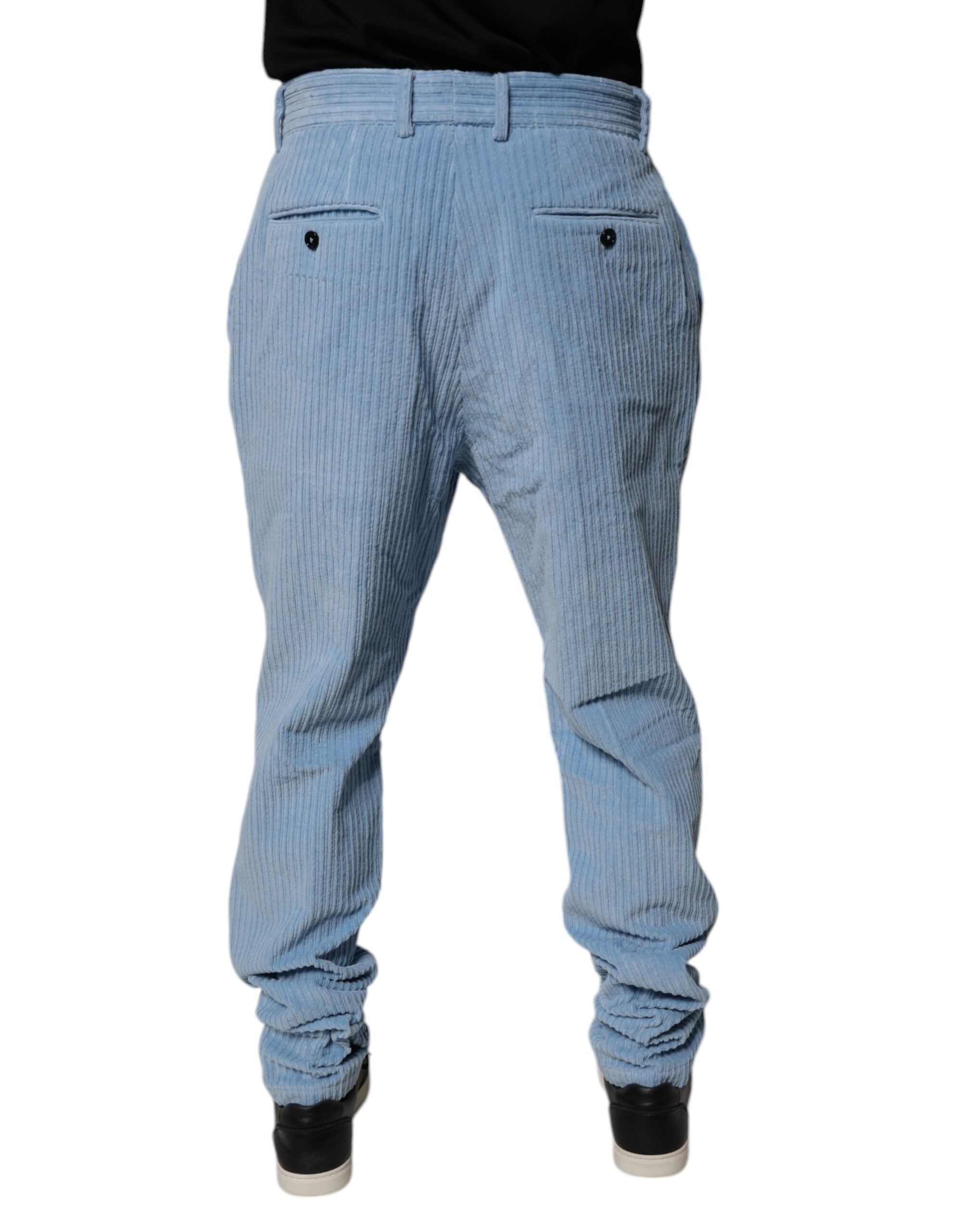 Dolce & Gabbana Light Blue Corduroy Cotton Skinny Denim Jeans -   -  Dolce & Gabbana.