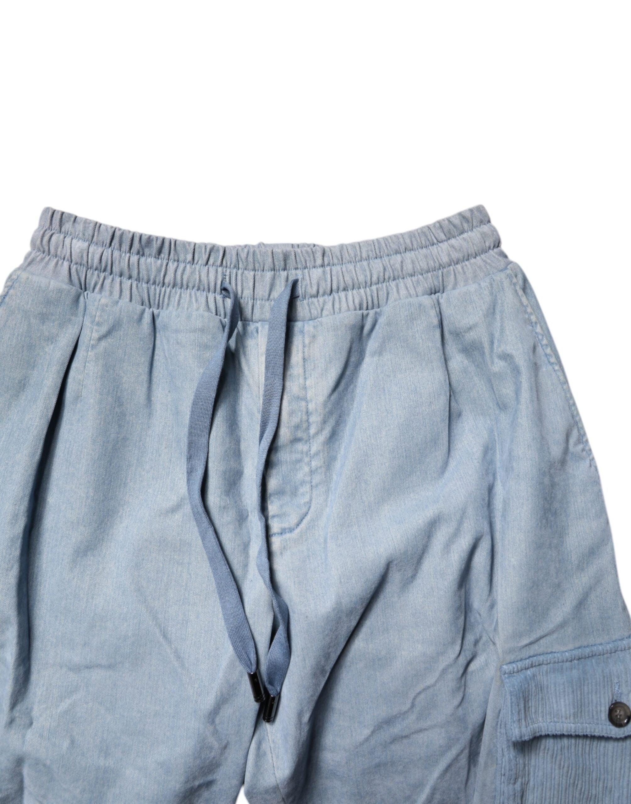 Dolce & Gabbana Light Blue Cotton Jogger Cargo Men Denim Pants -   -  Dolce & Gabbana.