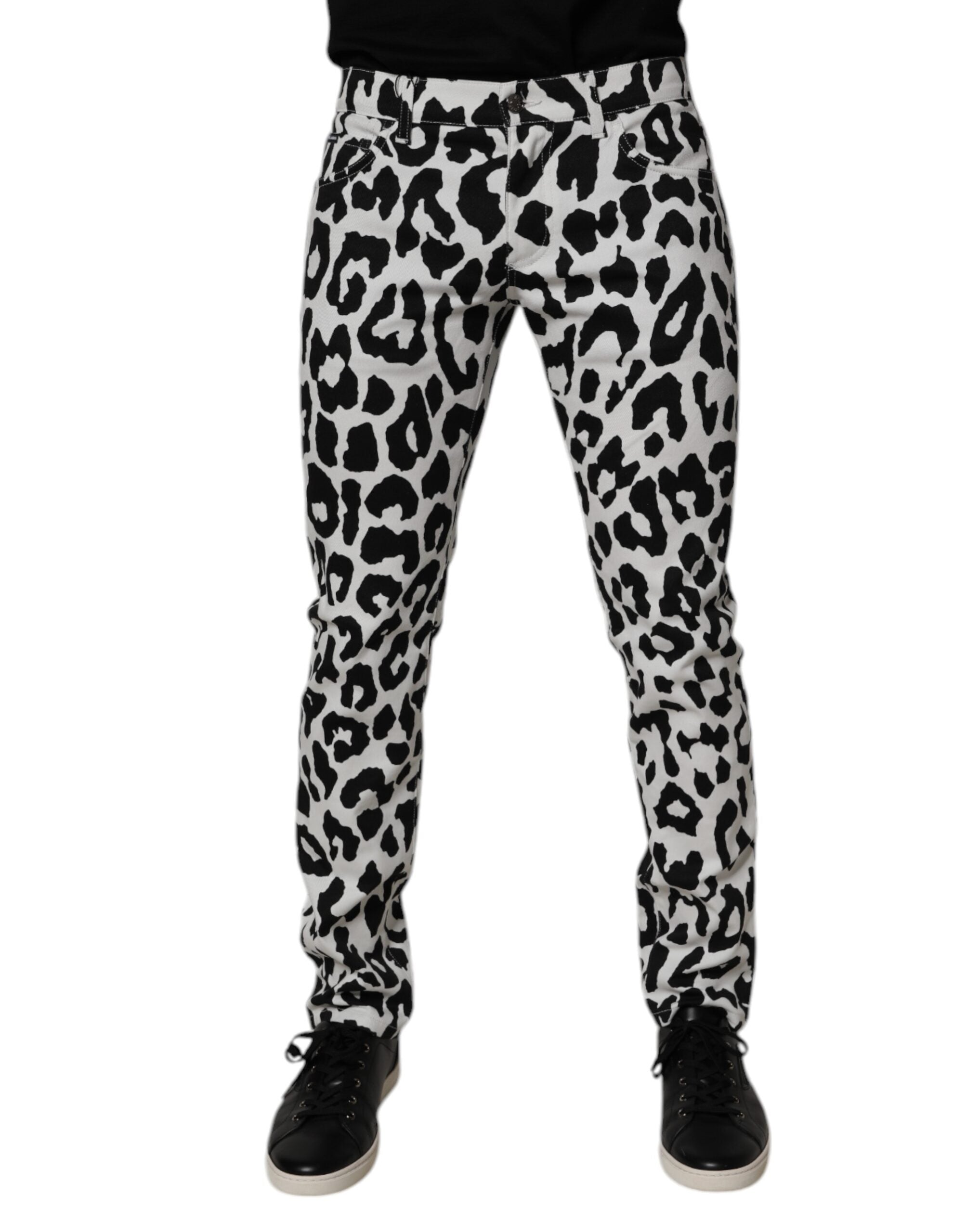 Dolce & Gabbana White Leopard Cotton Skinny Denim Jeans -   -  Dolce & Gabbana.