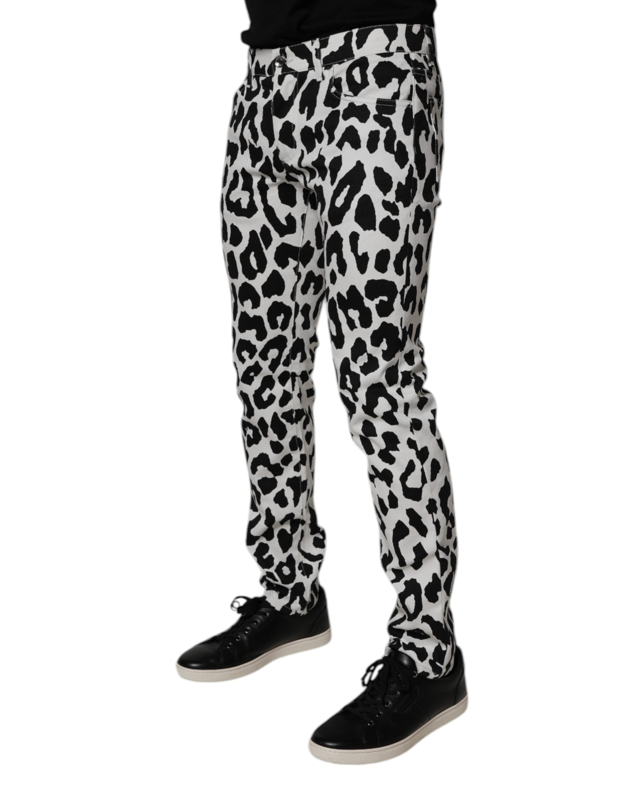 Dolce & Gabbana White Leopard Cotton Skinny Denim Jeans -   -  Dolce & Gabbana.