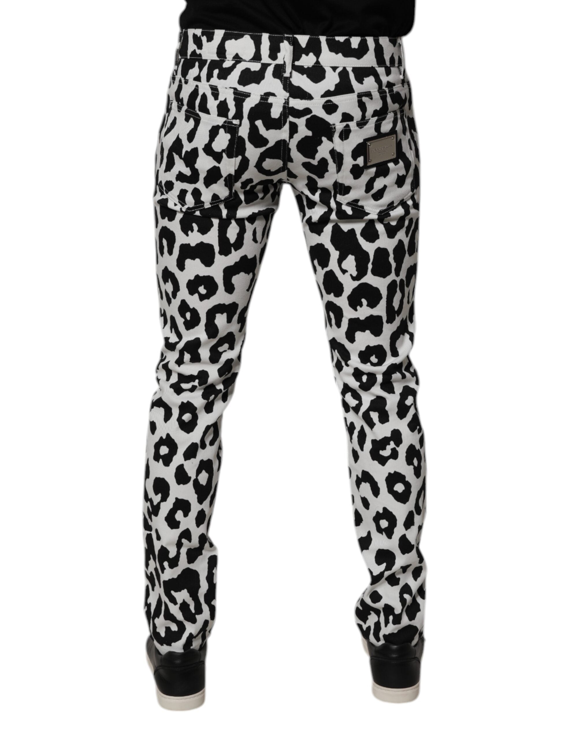 Dolce & Gabbana White Leopard Cotton Skinny Denim Jeans -   -  Dolce & Gabbana.