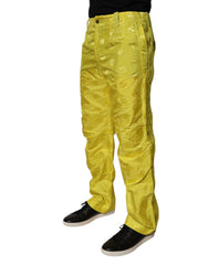 Dolce & Gabbana Yellow DG Monogram Polyester Straight Pants -   -  Dolce & Gabbana.