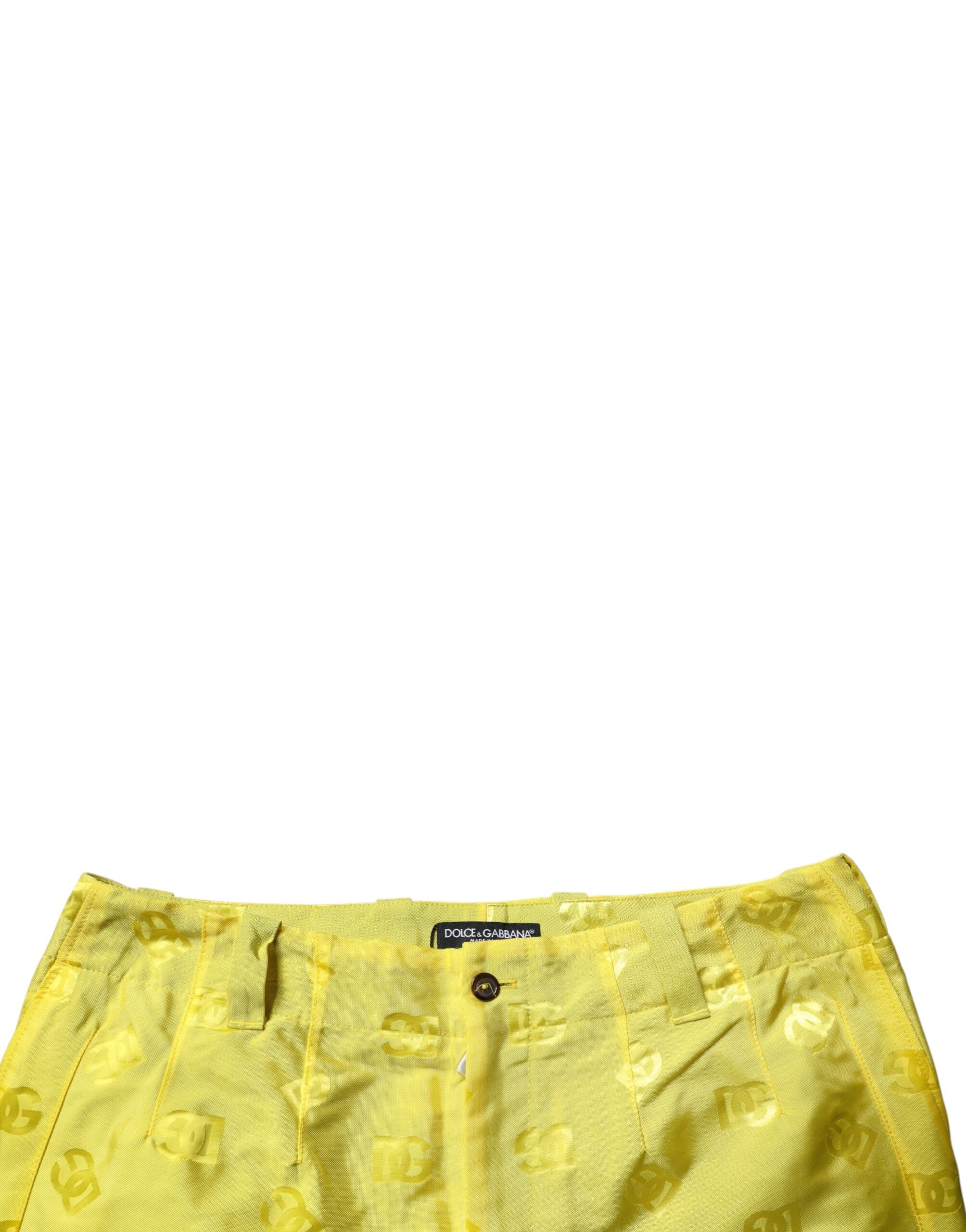 Dolce & Gabbana Yellow DG Monogram Polyester Straight Pants -   -  Dolce & Gabbana.