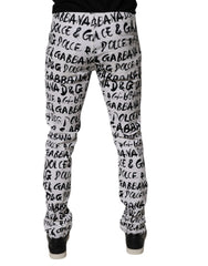 Dolce & Gabbana White Cotton Logo Print Skinny Denim Jeans -   -  Dolce & Gabbana.