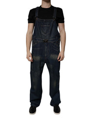 Dolce & Gabbana Dark Blue Cotton Men Jumpsuit Denim Jeans -   -  Dolce & Gabbana.