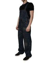 Dolce & Gabbana Dark Blue Cotton Men Jumpsuit Denim Jeans -   -  Dolce & Gabbana.