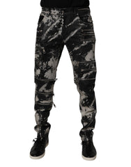 Dolce & Gabbana Black Tie Dye Cotton Skinny Zip Denim Jeans -   -  Dolce & Gabbana.