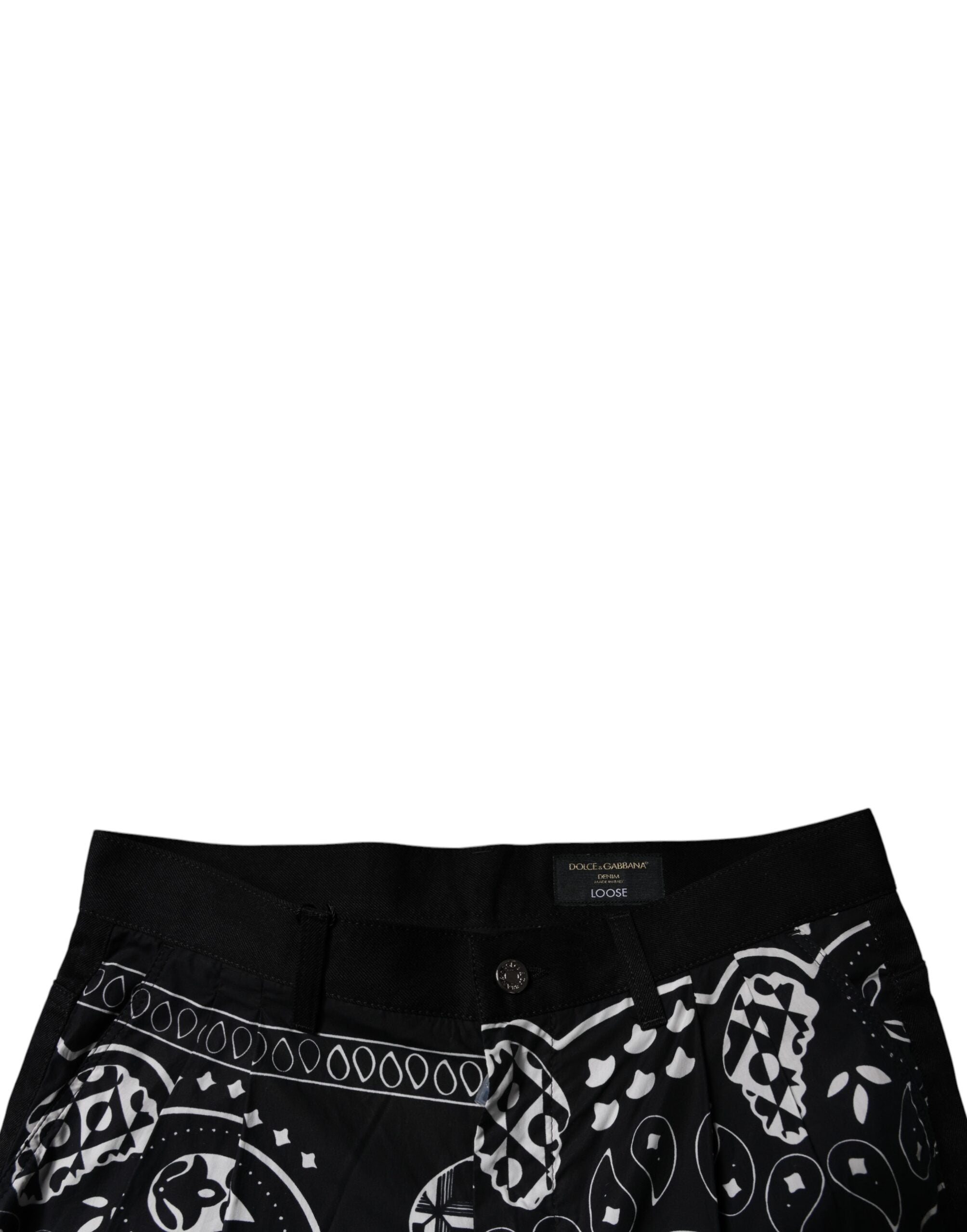 Dolce & Gabbana Black Logo Bandana Cotton Loose Denim Jeans -   -  Dolce & Gabbana.