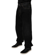Dolce & Gabbana Black Cotton Mid Waist Wide Leg Denim Jeans -   -  Dolce & Gabbana.