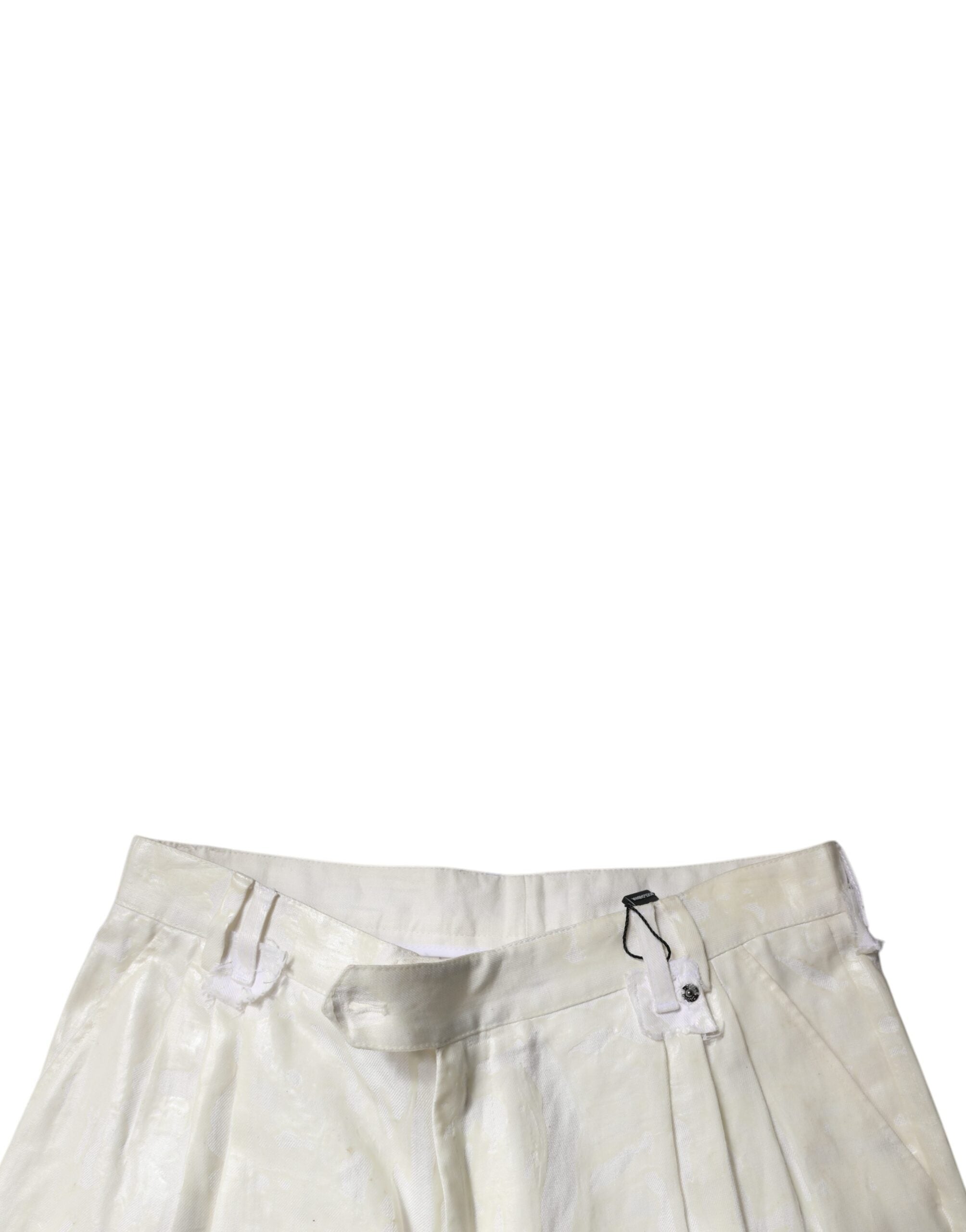 Dolce & Gabbana White Linen Mid Waist Straight Men Denim Jeans -   -  Dolce & Gabbana.
