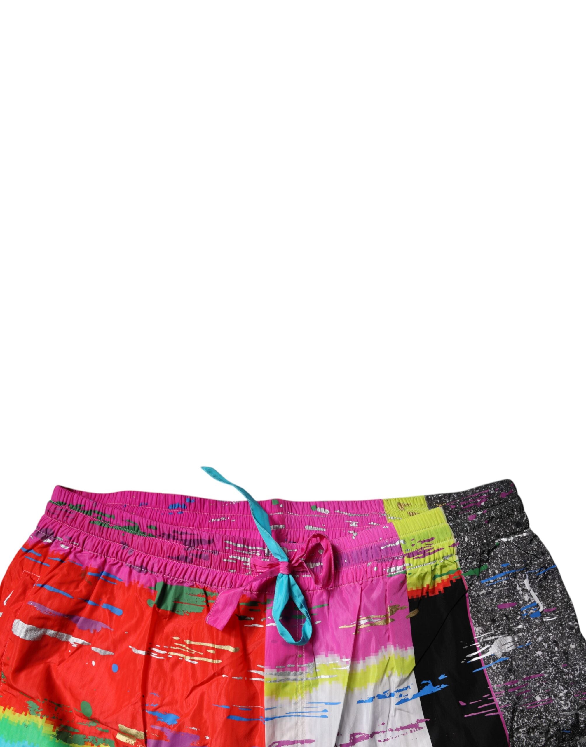 Dolce & Gabbana Multicolor Patchwork Mid Waist Sweatpants Pants -   -  Dolce & Gabbana.