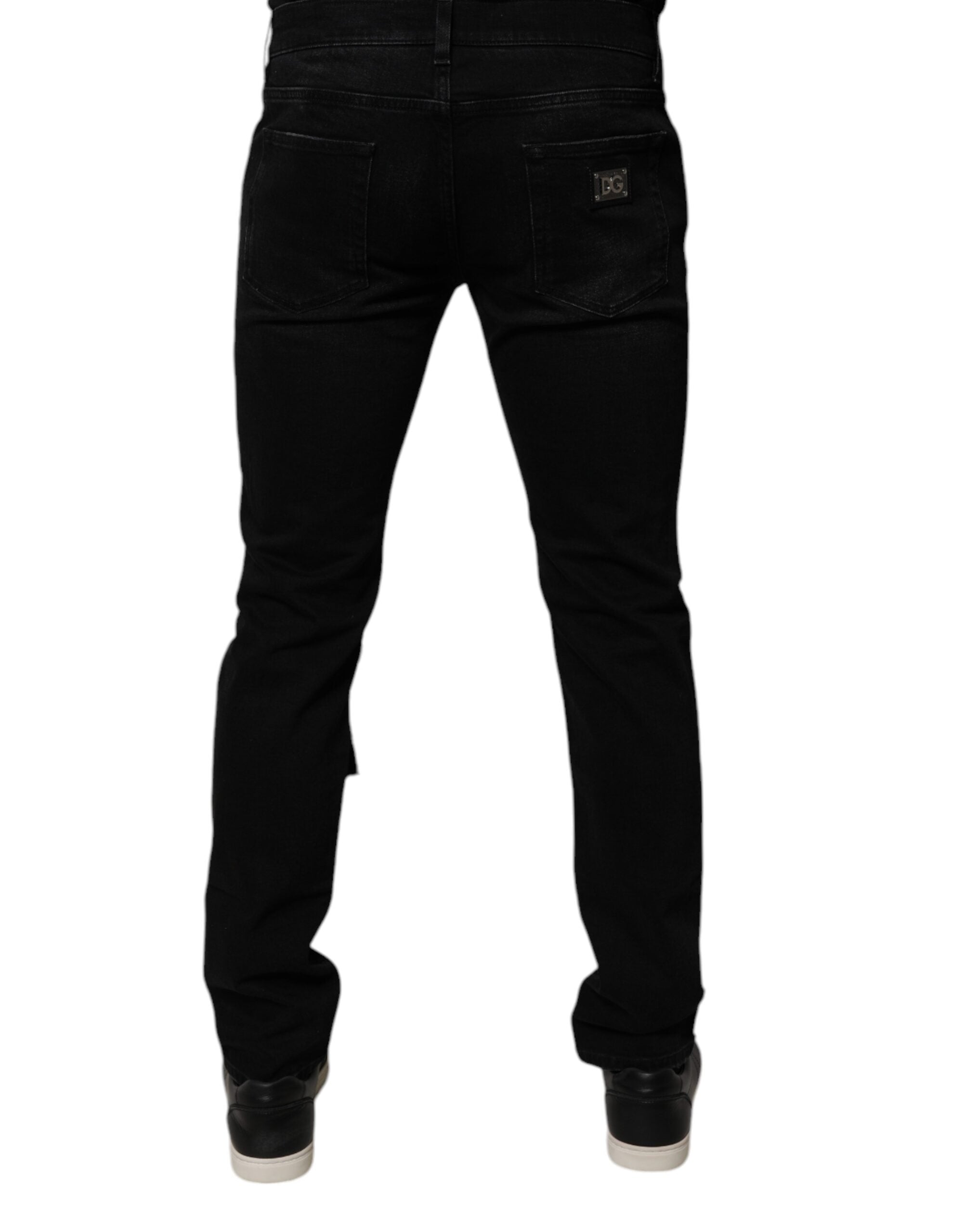 Dolce & Gabbana Black Ripped Cotton Skinny Men Denim Jeans -   -  Dolce & Gabbana.