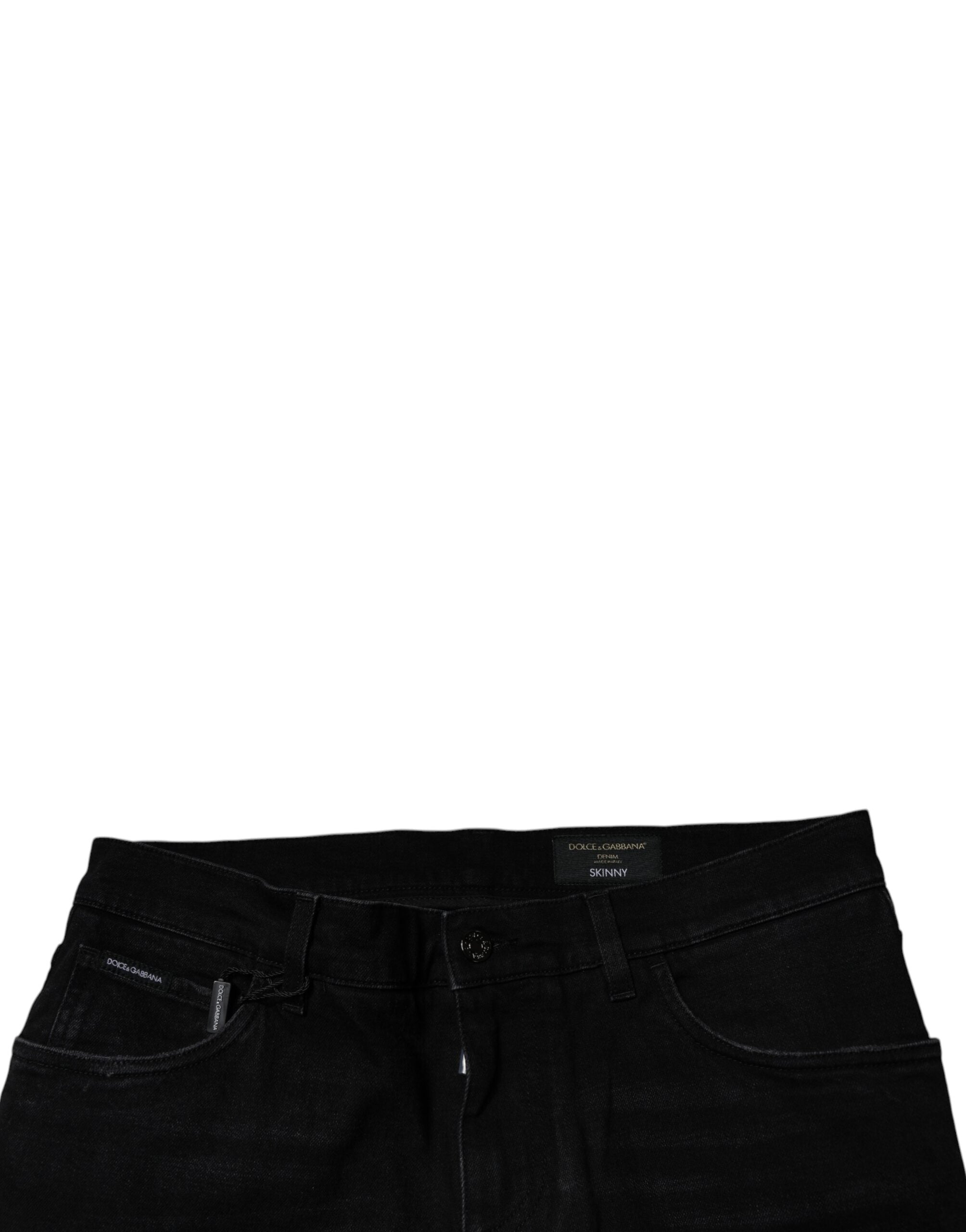 Dolce & Gabbana Black Ripped Cotton Skinny Men Denim Jeans -   -  Dolce & Gabbana.