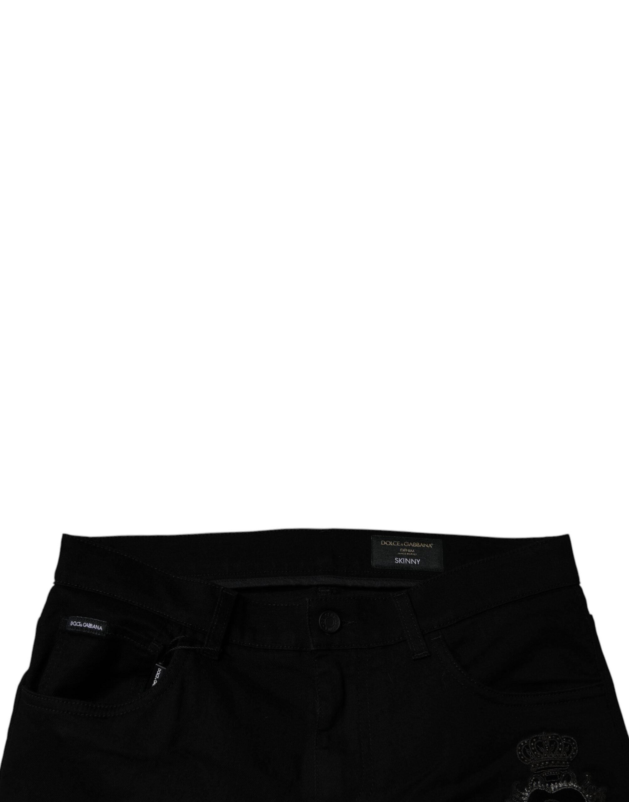 Dolce & Gabbana Black Sacred Heart Cotton Skinny Denim Jeans -   -  Dolce & Gabbana.