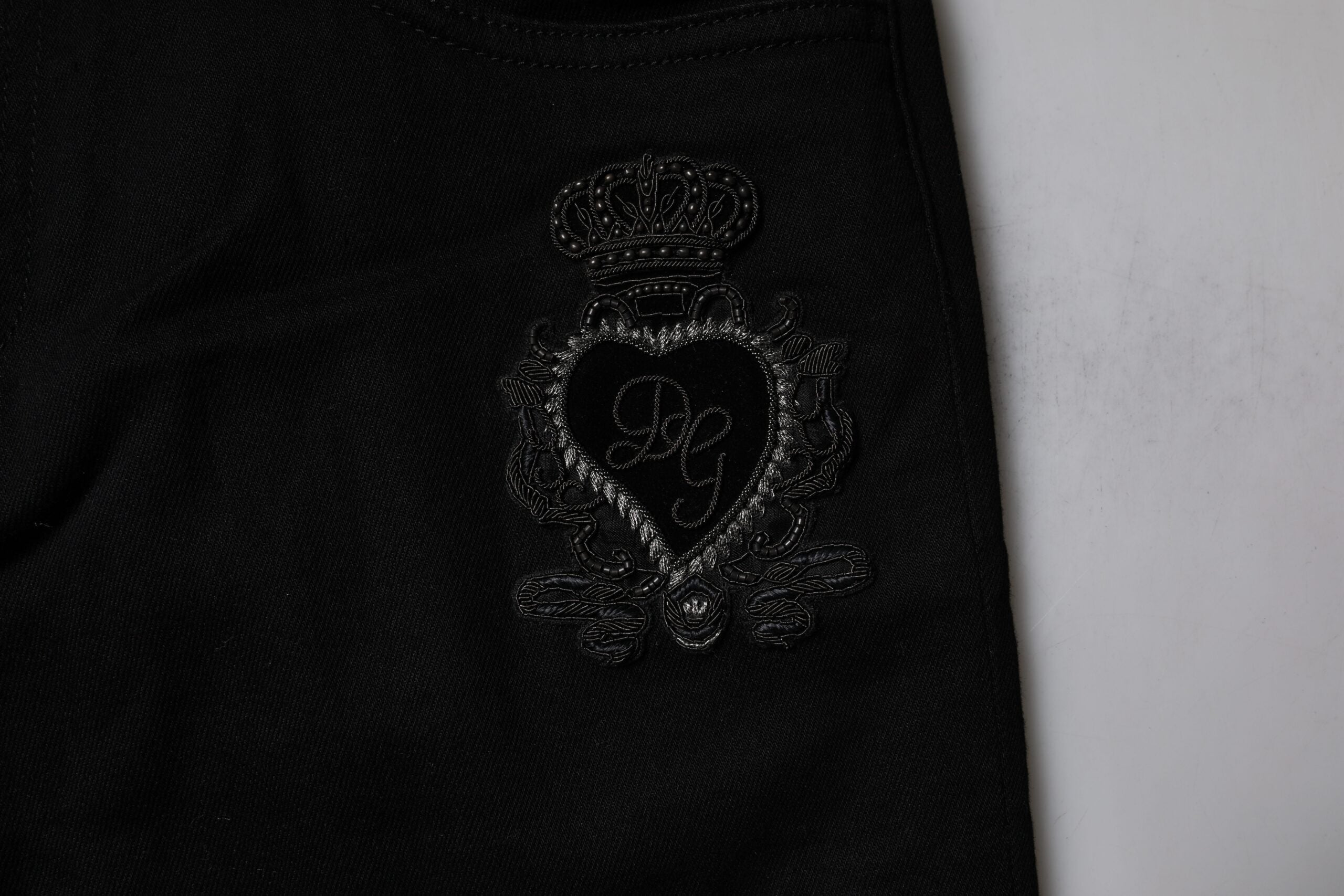 Dolce & Gabbana Black Sacred Heart Cotton Skinny Denim Jeans -   -  Dolce & Gabbana.