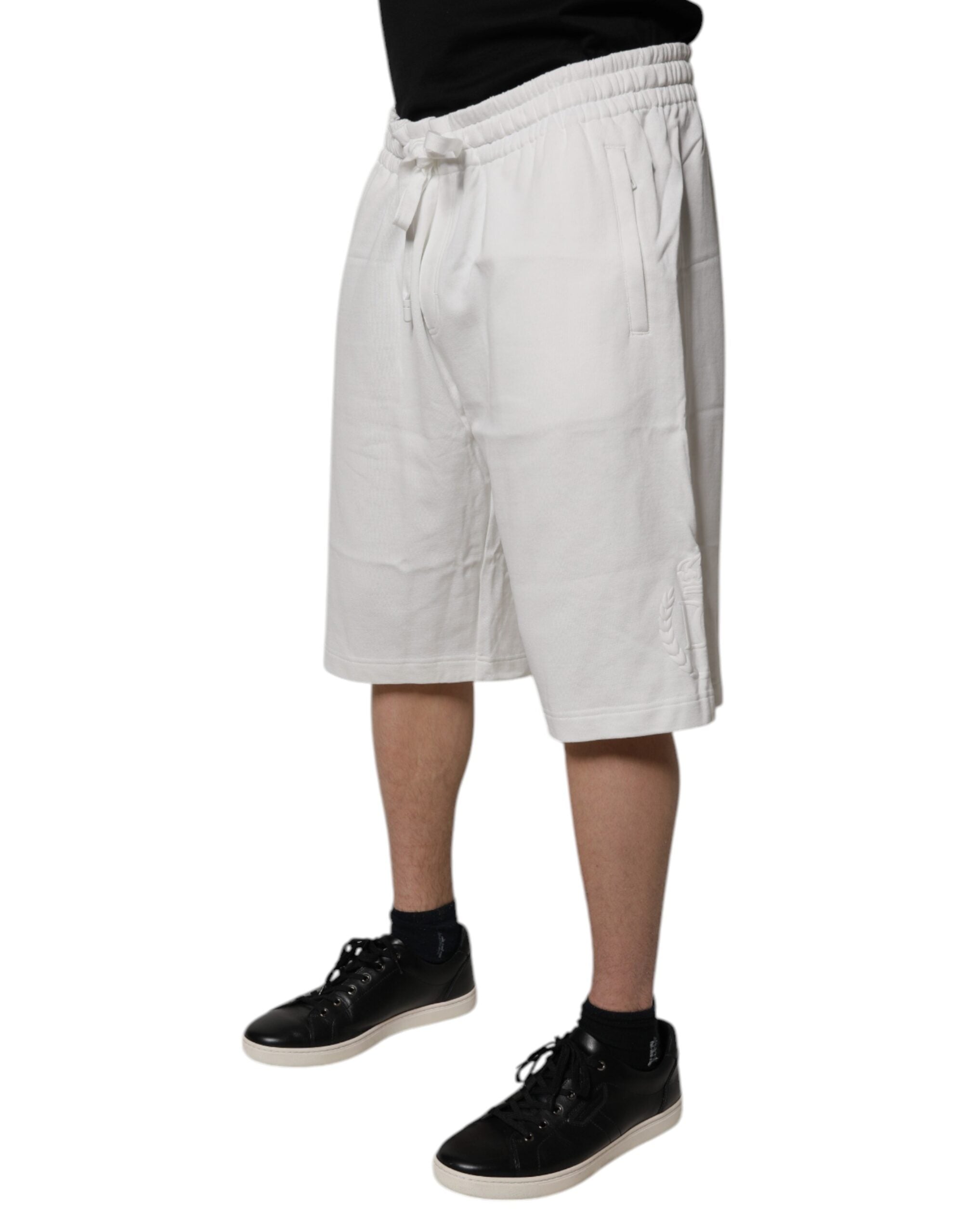 Dolce & Gabbana White Cotton Sweatshorts Men Bermuda Shorts -   -  Dolce & Gabbana.