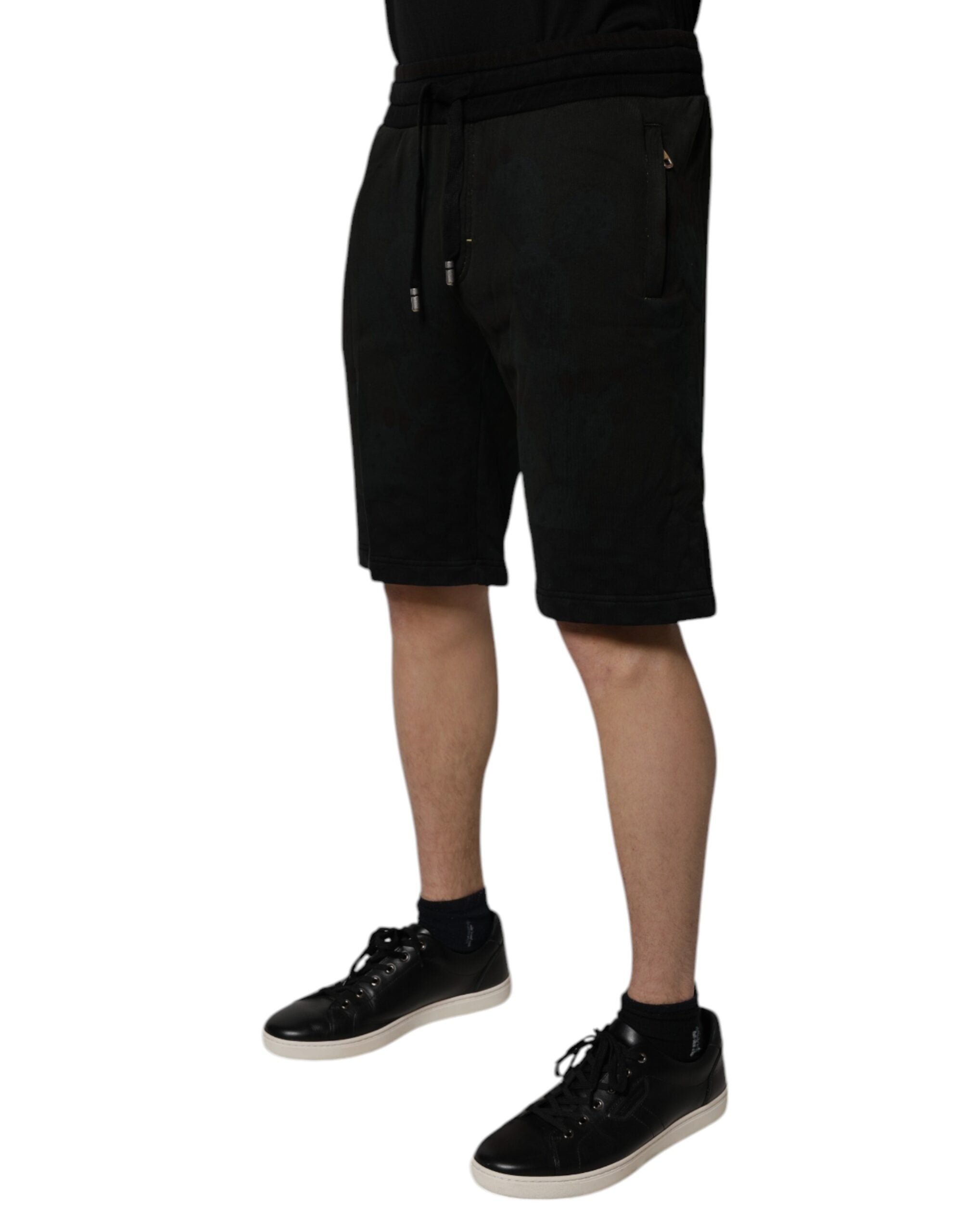 Dolce & Gabbana Black Cotton Sweatshorts Men Bermuda Shorts -   -  Dolce & Gabbana.