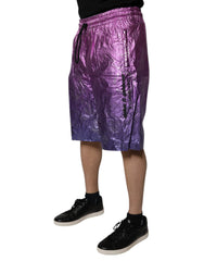 Dolce & Gabbana Metallic Pink Purple Two Tone Bermuda Shorts -   -  Dolce & Gabbana.