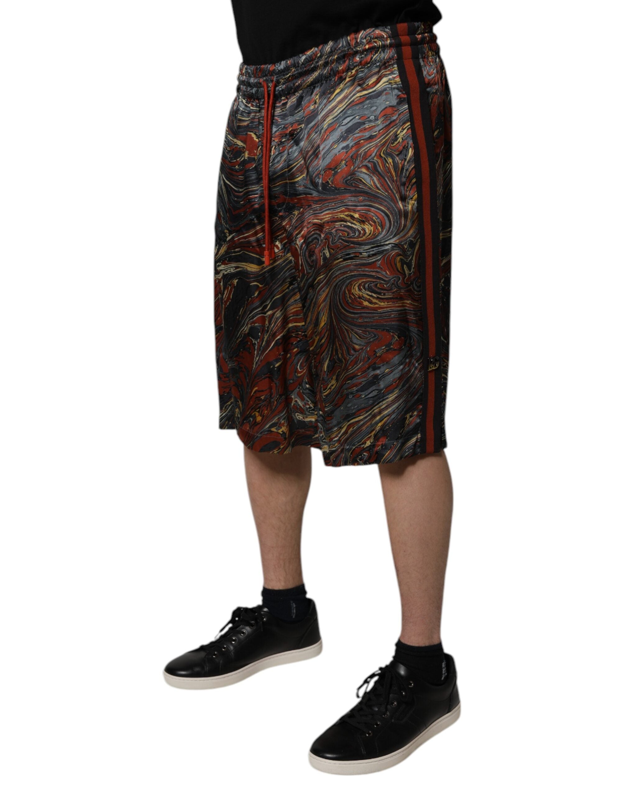 Dolce & Gabbana Multicolor Marble Print Trouser Bermuda Shorts -   -  Dolce & Gabbana.