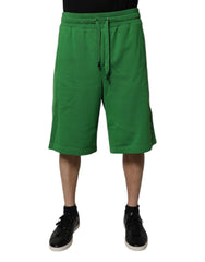Dolce & Gabbana Green Cotton Men Sweatshorts Bermuda Shorts -   -  Dolce & Gabbana.