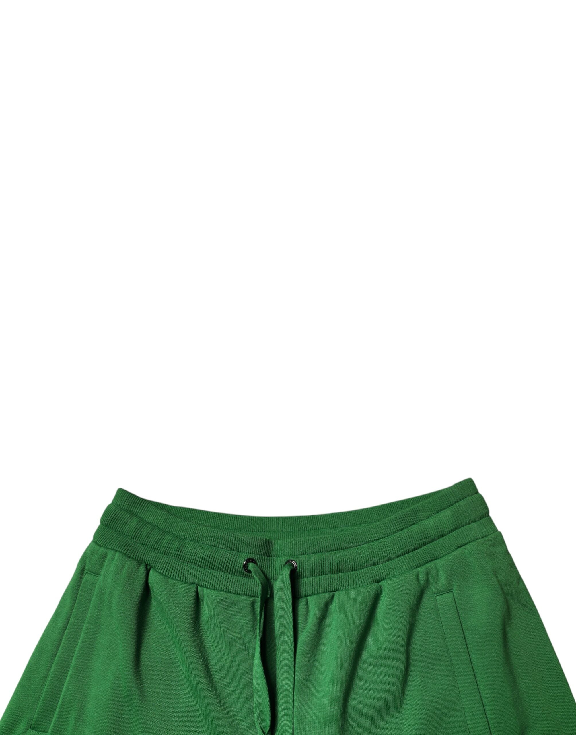 Dolce & Gabbana Green Cotton Men Sweatshorts Bermuda Shorts -   -  Dolce & Gabbana.