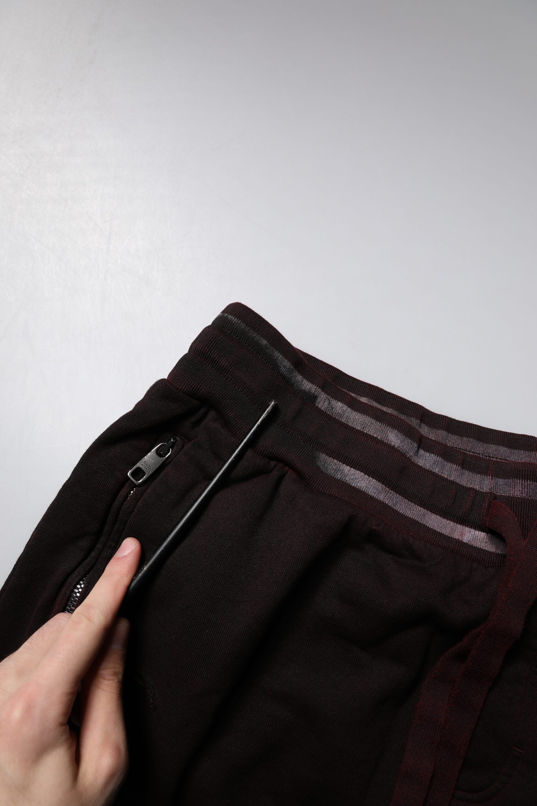 Dolce & Gabbana Maroon Cotton Logo Plaque Men Bermuda Shorts -   -  Dolce & Gabbana.