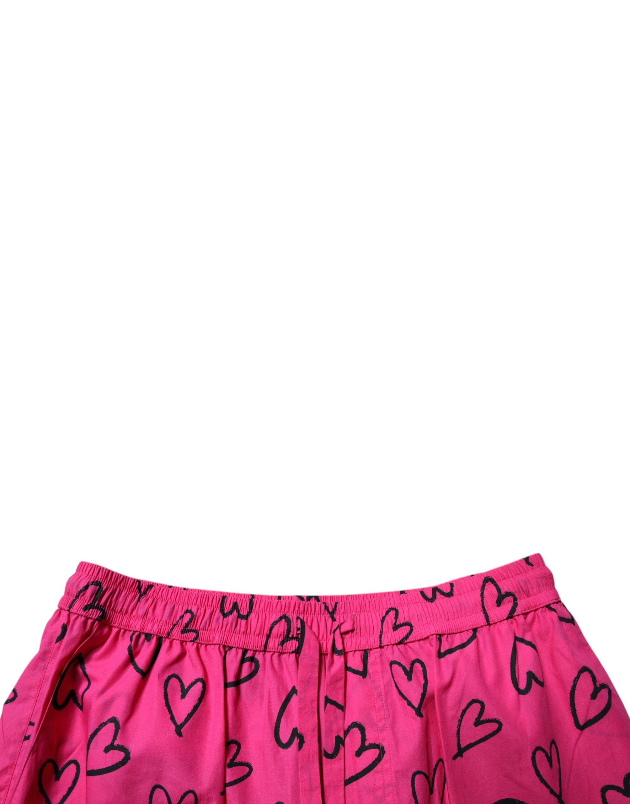 Dolce & Gabbana Pink Cotton Heart Print Bermuda Shorts -   -  Dolce & Gabbana.