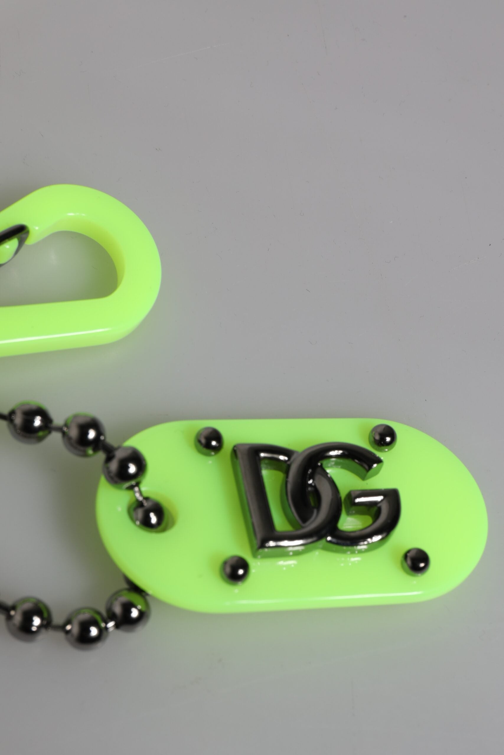 Dolce & Gabbana Green Springy Key Holder DG Logo Men's Keychain Keyring -   -  Dolce & Gabbana.
