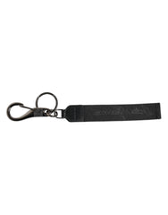 Dolce & Gabbana Black White DG Logo Silver Men Keychain Polyester Keyring -   -  Dolce & Gabbana.