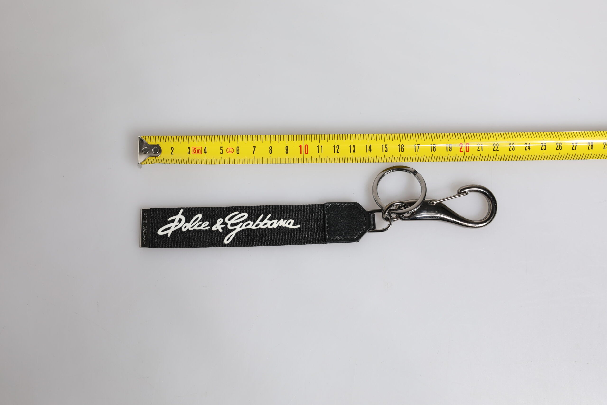 Dolce & Gabbana Black White DG Logo Silver Men Keychain Polyester Keyring -   -  Dolce & Gabbana.