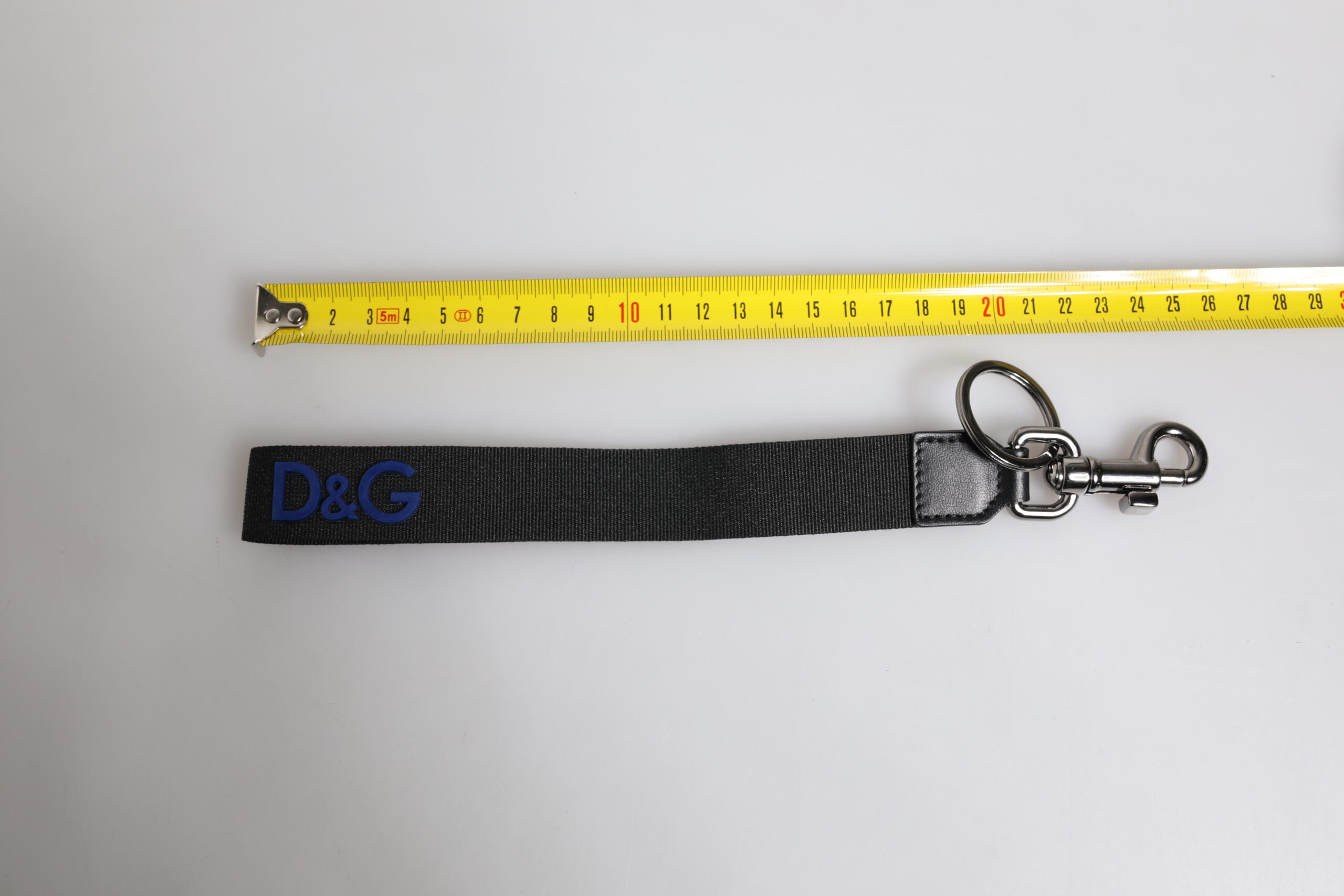 Dolce & Gabbana Black Logo Nylon Silver Brass Men Holder Keychain Keyring -   -  Dolce & Gabbana.
