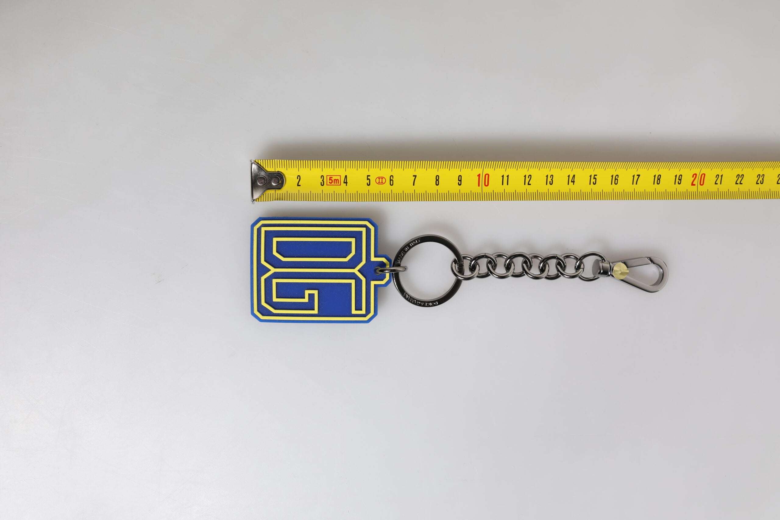 Dolce & Gabbana Blue Yellow DG Rubber Logo Silver Men's Keychain Keyring -   -  Dolce & Gabbana.