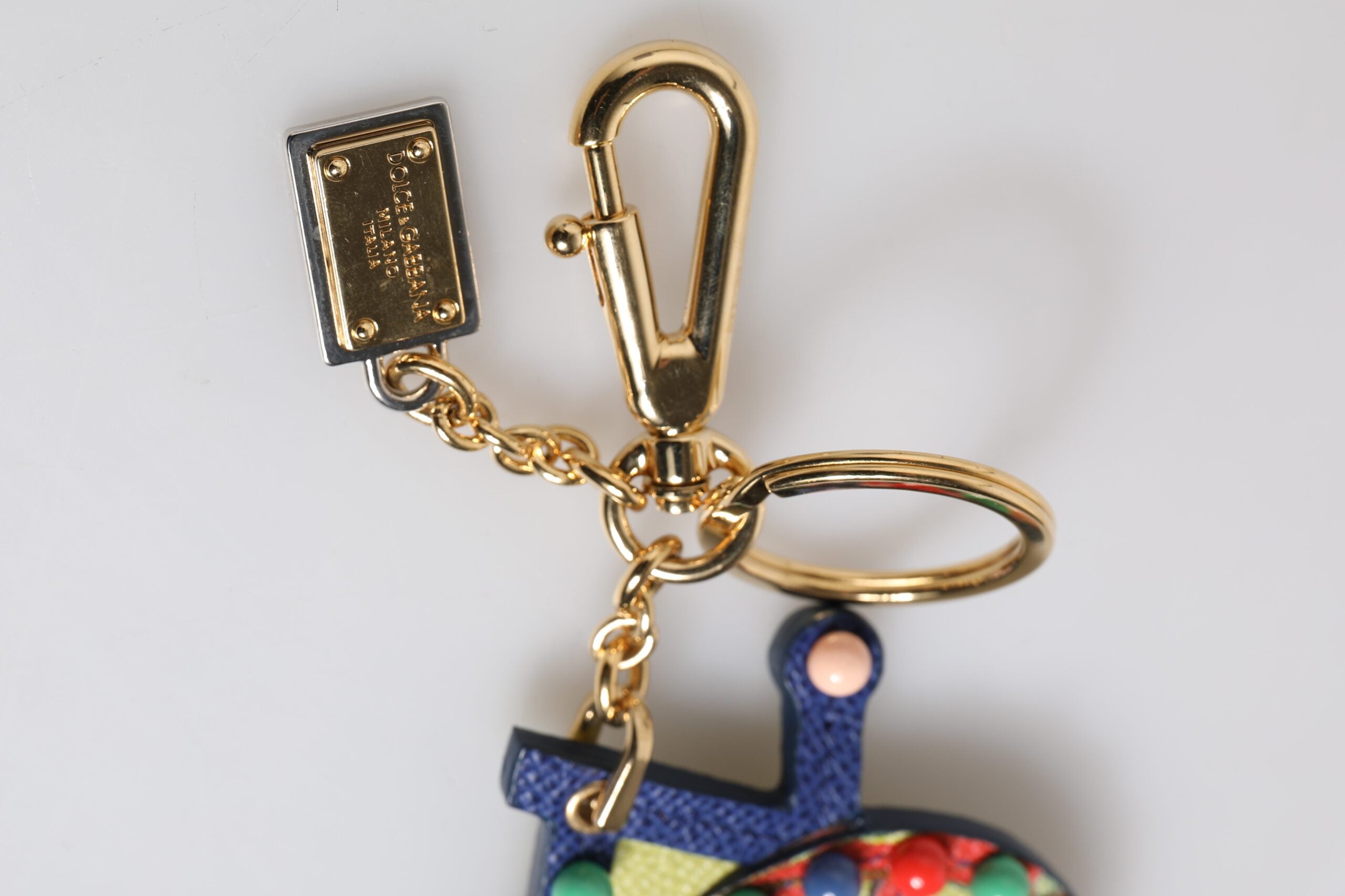 Dolce & Gabbana Multicolor Gold Tone Carretto Keychain Keyring -   -  Dolce & Gabbana.