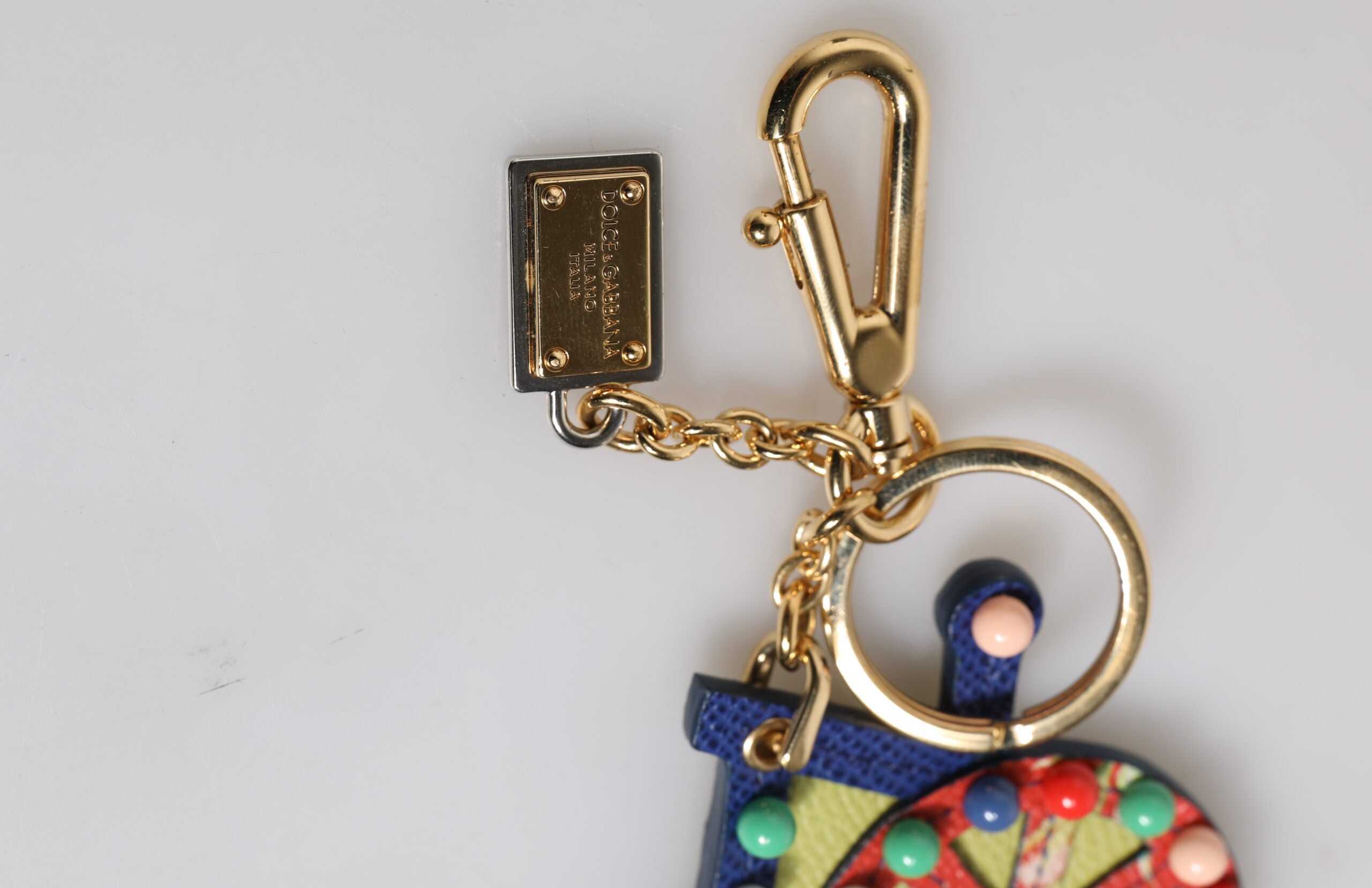 Dolce & Gabbana Multicolor Gold Tone Carretto Keychain Keyring -   -  Dolce & Gabbana.